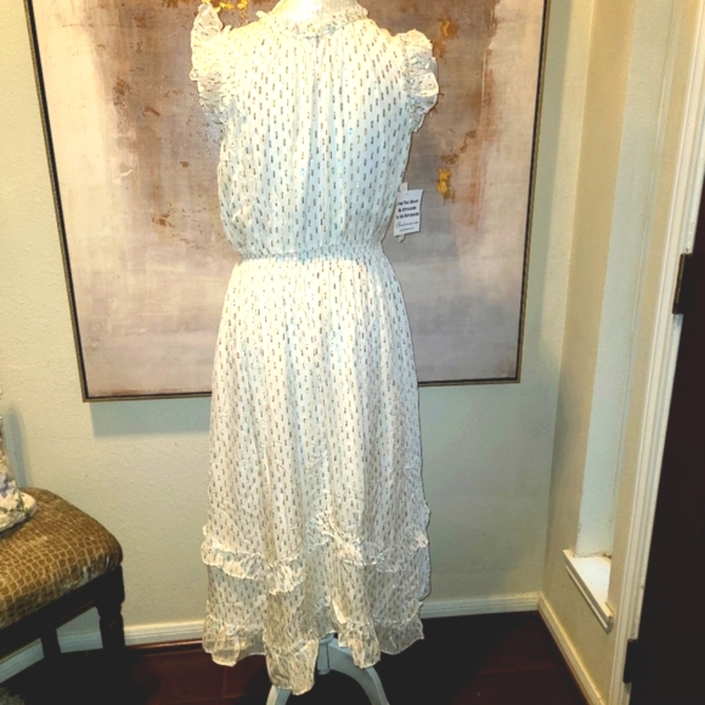 Shoshanna Payton Midi White Ruffled Tiered Sundress - Picture 6 of 12